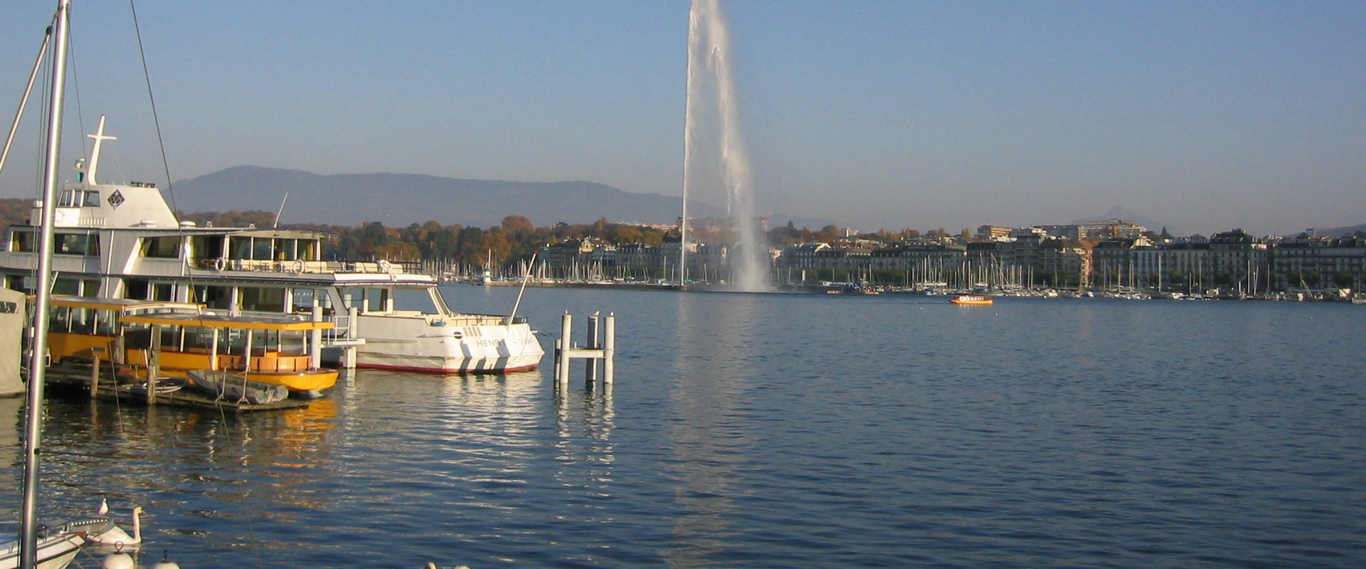 Le Jet d'Eau et la rade de Genève